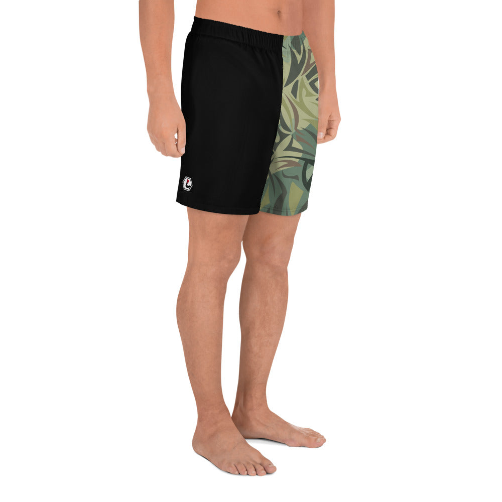 "Green Camo distorted" sports shorts for men