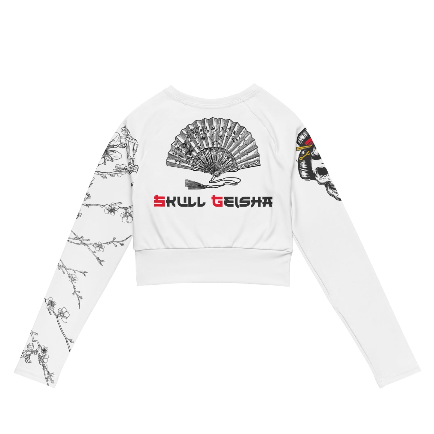 Skull Geisha Long Sleeve Crop Top