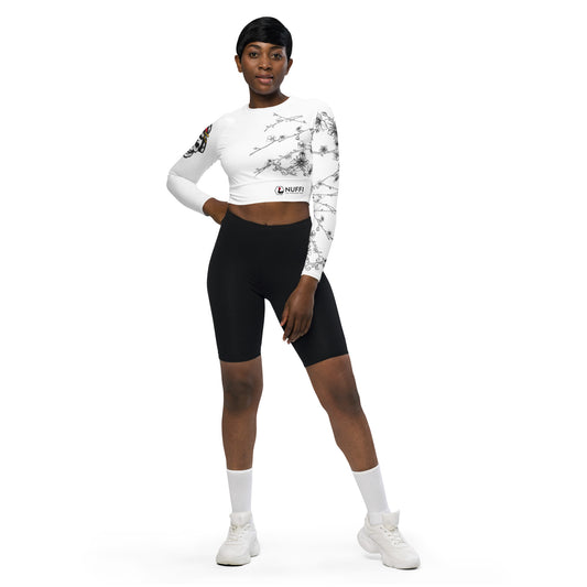 Skull Geisha Long Sleeve Crop Top