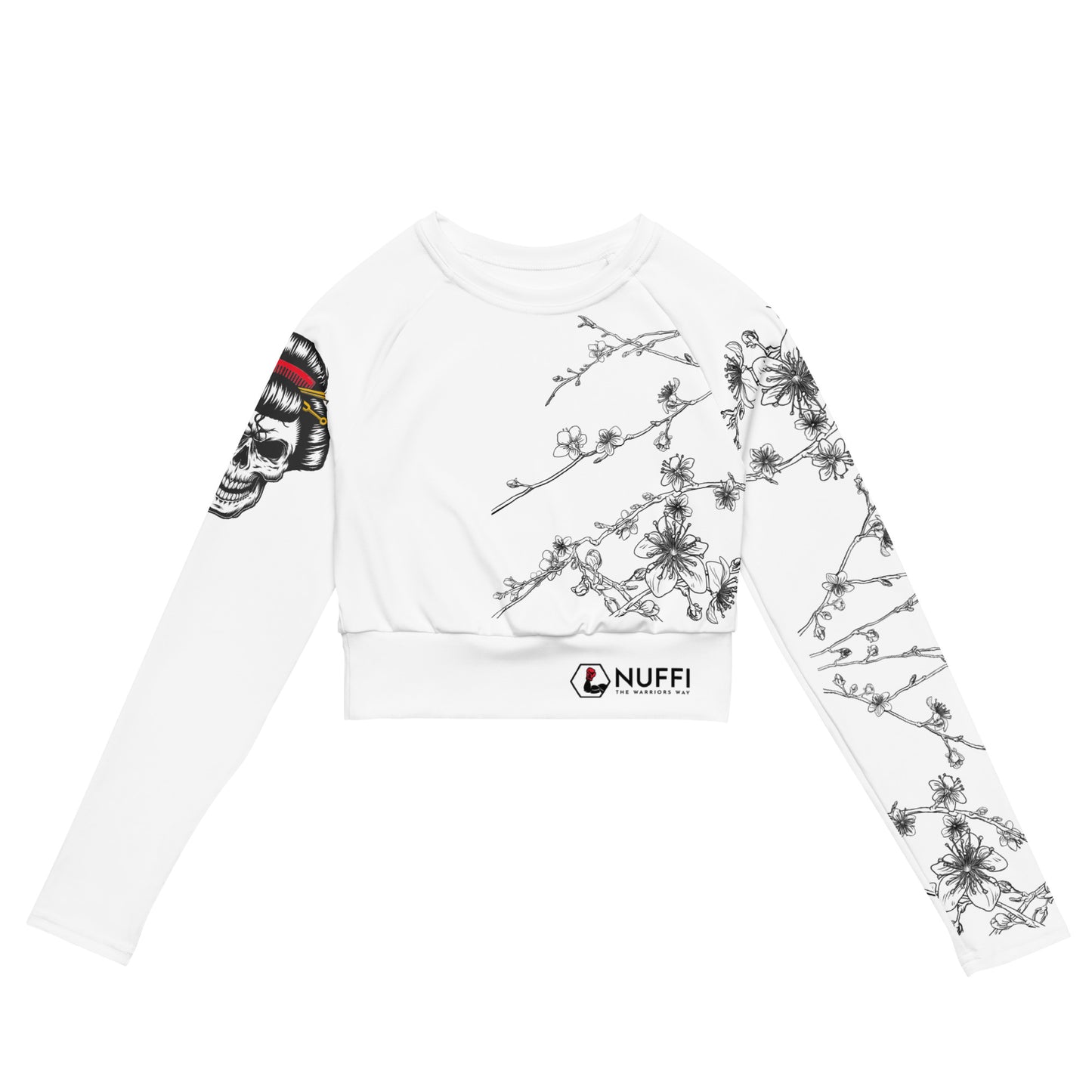 Skull Geisha Long Sleeve Crop Top