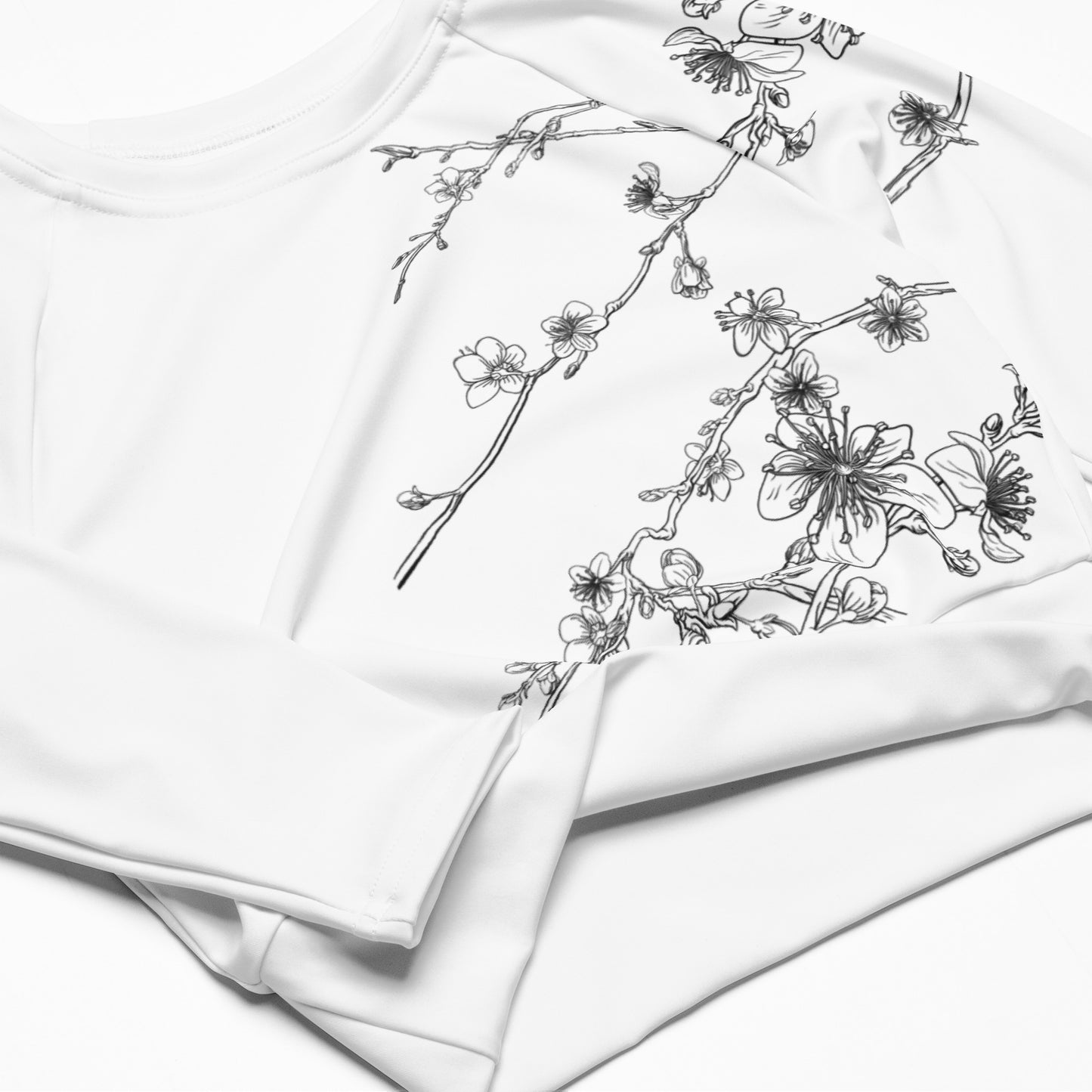Skull Geisha Long Sleeve Crop Top